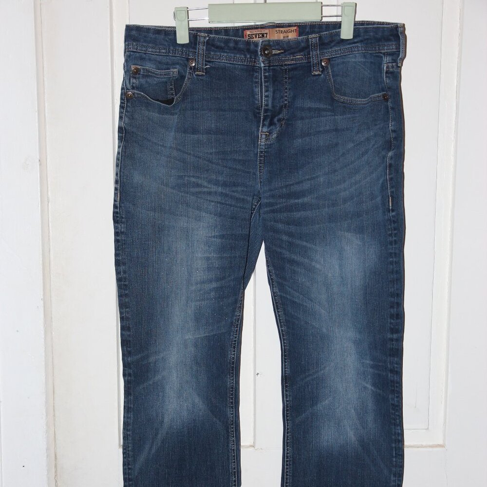 Seven Straight Fit W34xL32 Blue Jeans